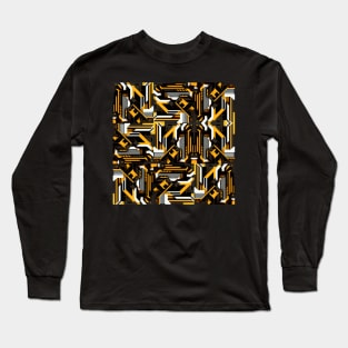 Futuristic Blocks Seamless Geek Pattern Long Sleeve T-Shirt